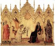Simone Martini Annunciation with Two Saints and Four Prophets oil